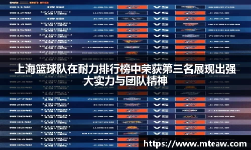 上海篮球队在耐力排行榜中荣获第三名展现出强大实力与团队精神